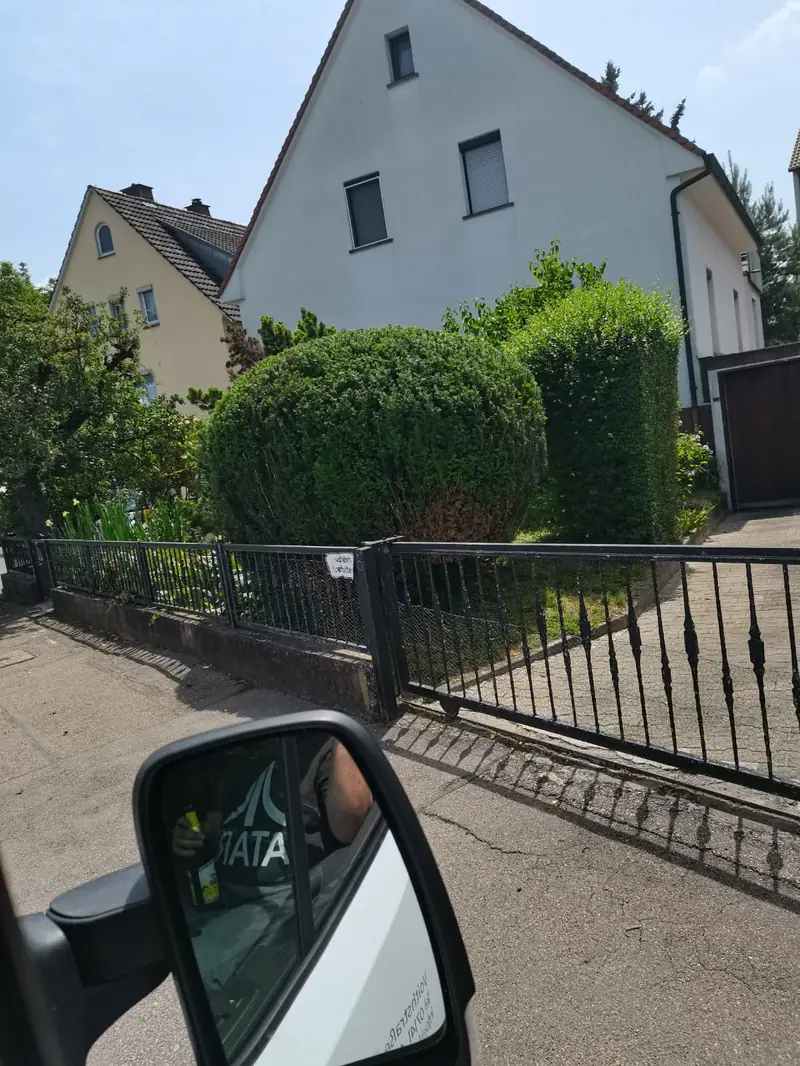 Gepflegte Hecken und Büsche an einer Hauseinfahrt